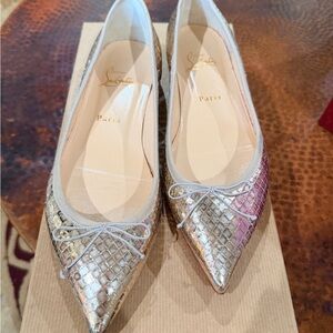 Christian Louboutin Metallic Gold Flats